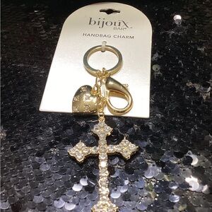 Bijoux Bar Gold Cross Handbag Charm